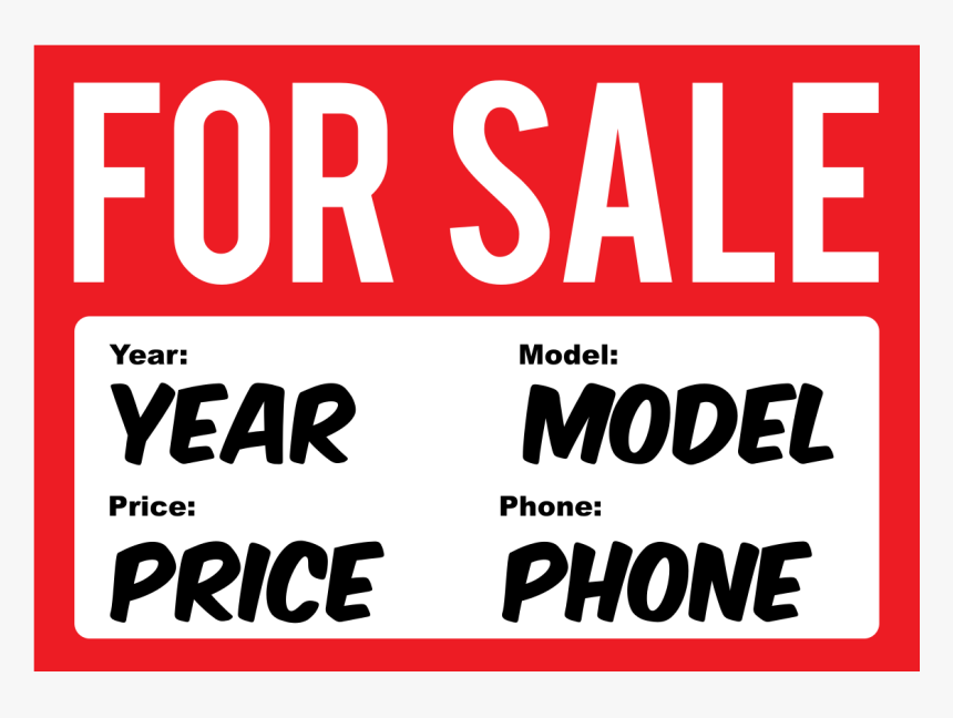 For Sale Printed Sticker - Car Sale Sticker Template, HD Png Download, Free Download