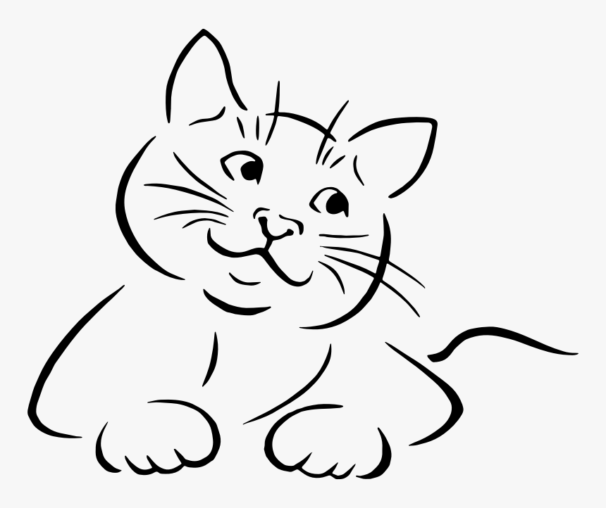 Cat Lineart - Cat Face Line Art, HD Png Download, Free Download