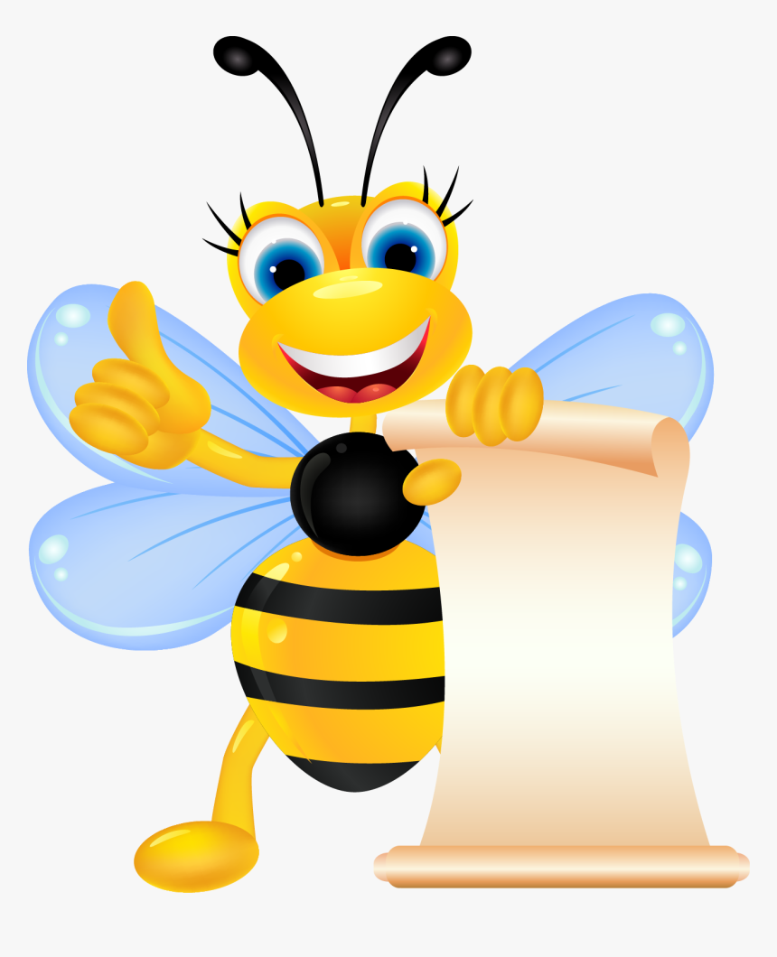 Clipart Bee Pollinator - Cute Cartoon Clipart Bee, HD Png Download, Free Download