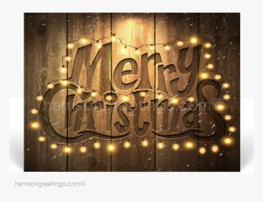 Rustic Wood Lights Christmas Holiday Postcards , Png - Rustic Merry Christmas Transparent, Png Download, Free Download