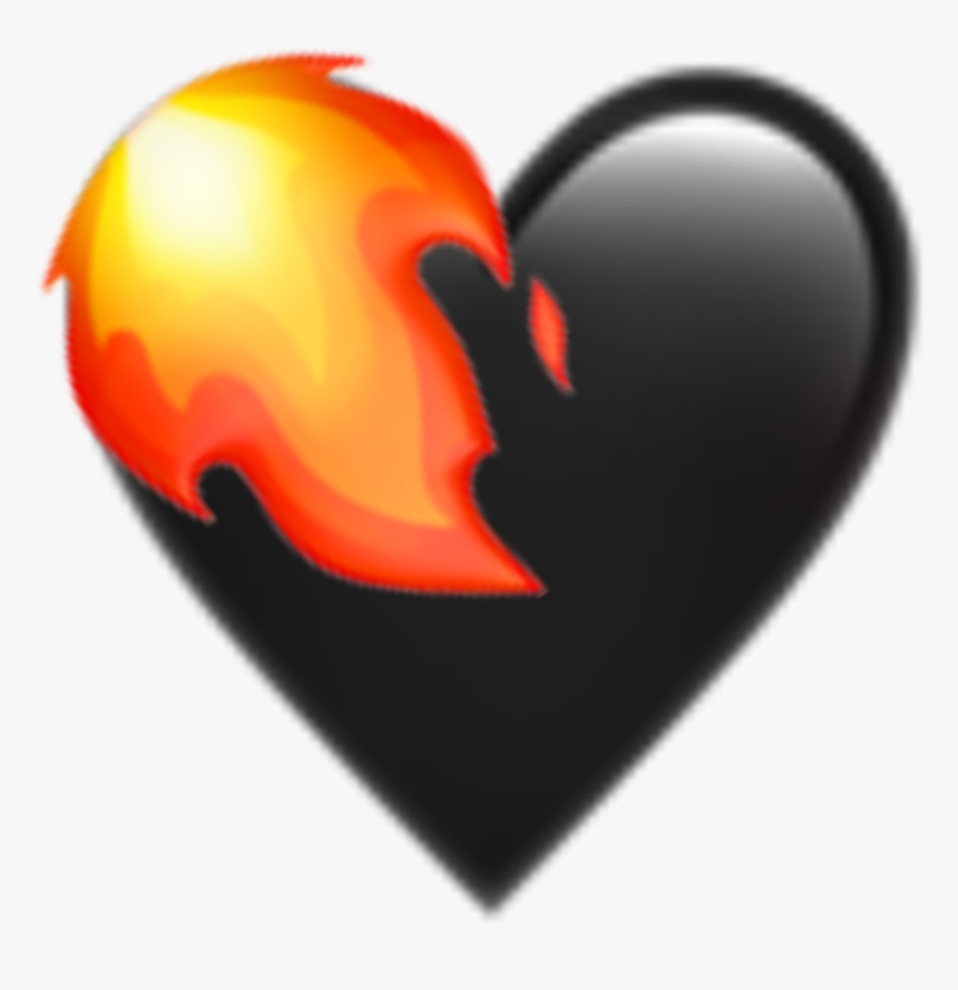 ##heartbroken #fire #heart #black #hello - Heart, HD Png Download, Free Download