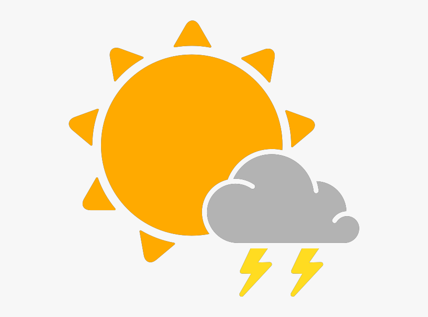 Isolated Thunderstorm Weather Symbol - Sunny Weather Icon Png, Transparent Png, Free Download