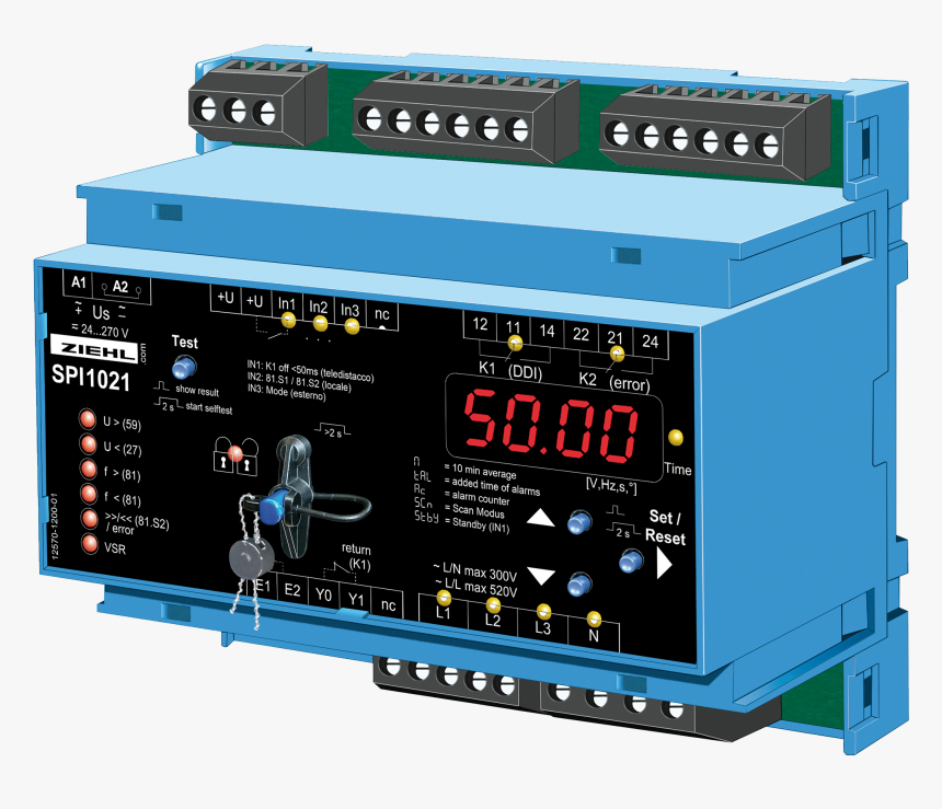 Voltage And Frequency Relay Type Spi1021 - Anti Islanding Solar Protection Relay, HD Png Download, Free Download