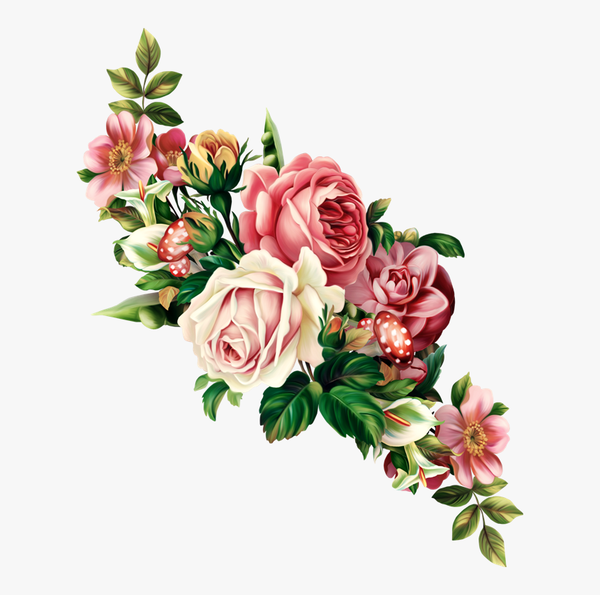 #flowers #flores #vintage - Vintage Roses Png, Transparent Png, Free Download
