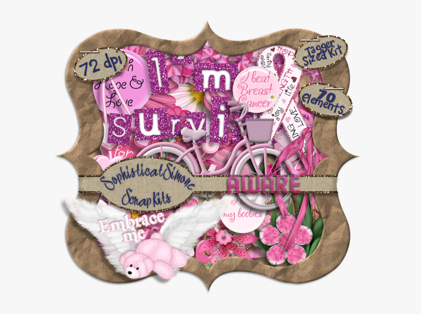 Breast Cancer Awareness Psp Templates , Png Download - Kit Free Breast Cancer Awareness Digital Scrapbook, Transparent Png, Free Download