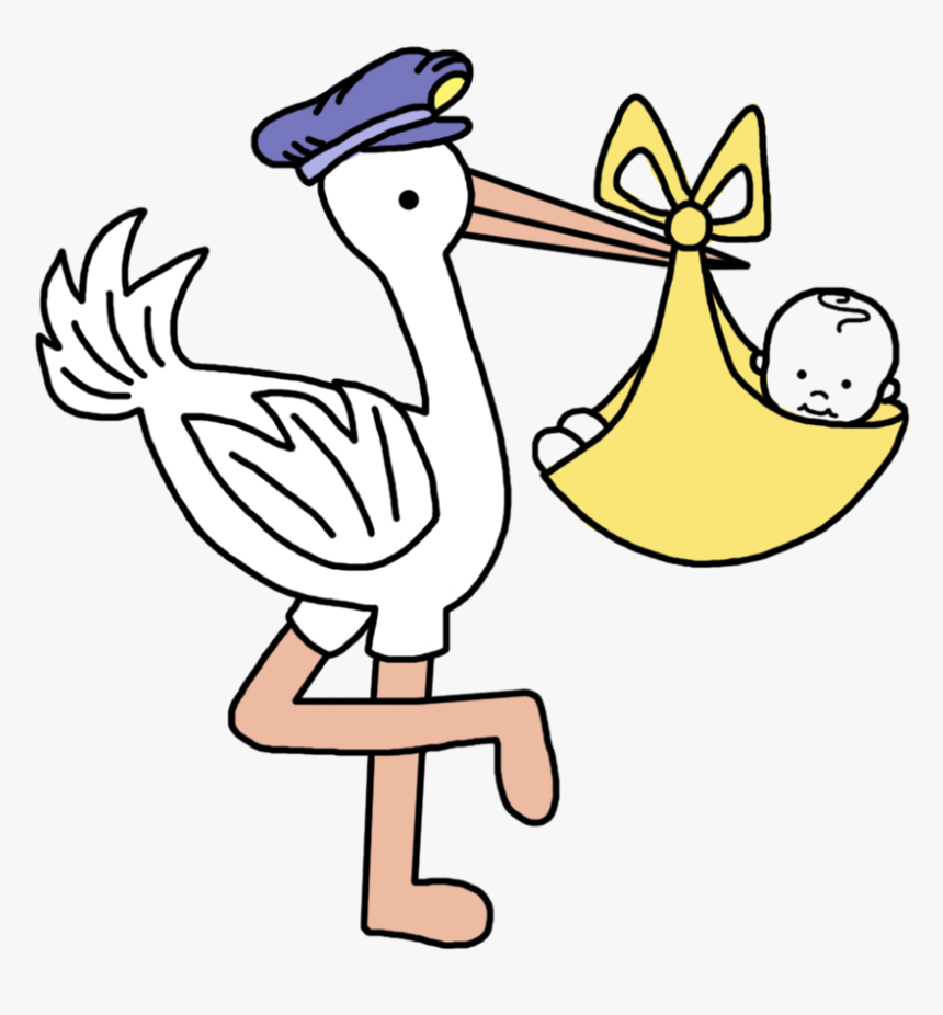 Transparent Baby Stork Clipart - Baby Arrival Stork Baby Announcement, HD Png Download, Free Download