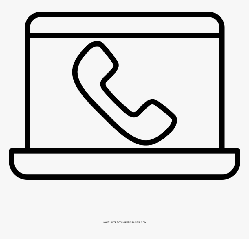 Laptop Phone Call Coloring Page - Desenho De Telefone Celular Para Colorir, HD Png Download, Free Download