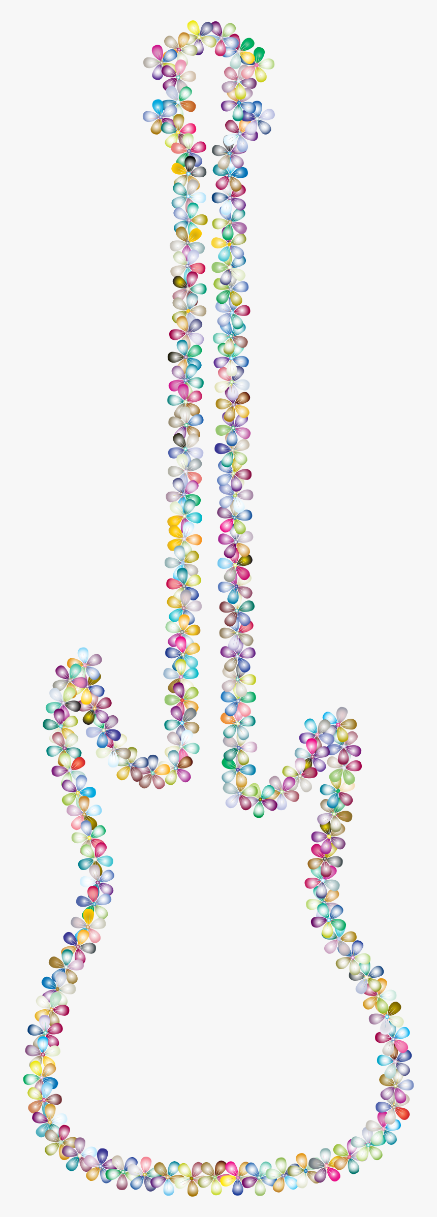 Prismatic Floral Guitar Outline 2 Clip Arts, HD Png Download, Free Download