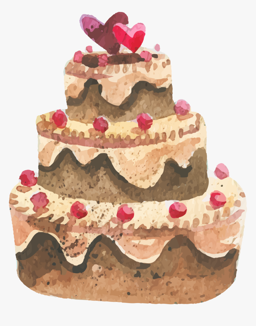 Transparent Wedding Cake Clipart Png - Wedding Cake Watercolor Png, Png Download, Free Download