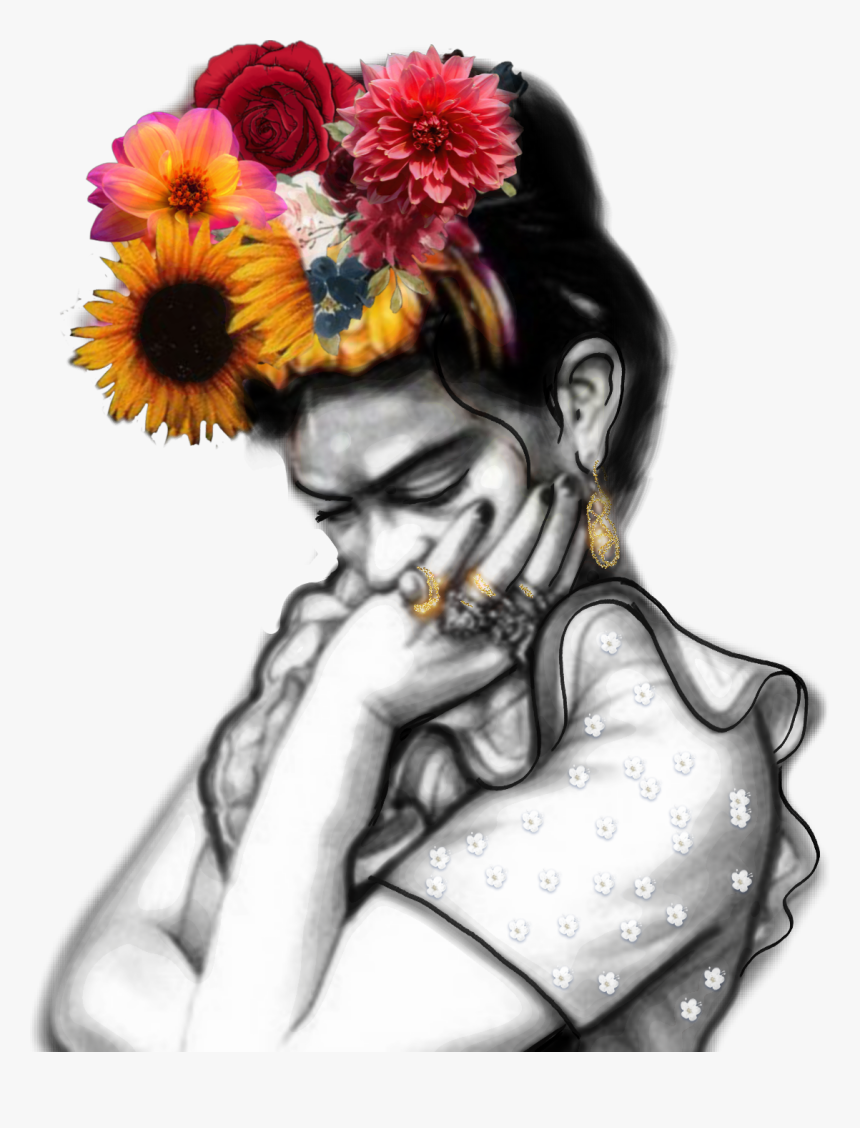 #frida #fridakahlo #flowers #unibrow Queen #mexican - Flores Frida Kahlo Frases, HD Png Download, Free Download