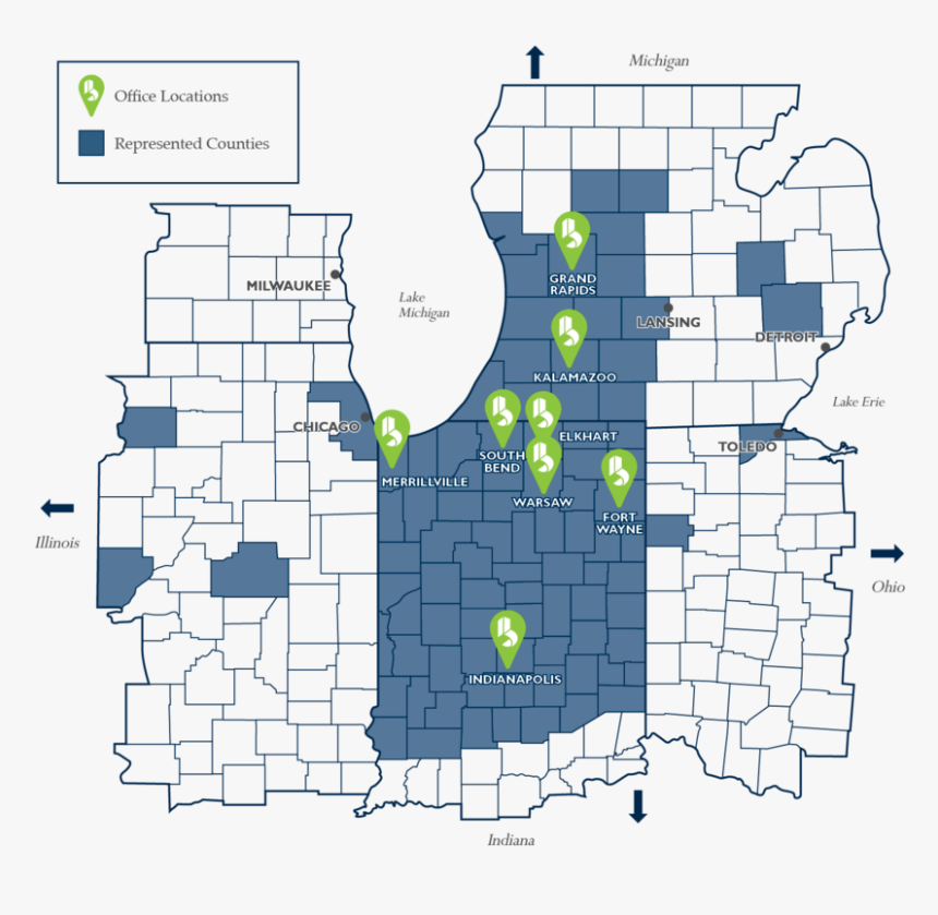 Wide Reach Map 2017 Pins - County Ohio, HD Png Download, Free Download