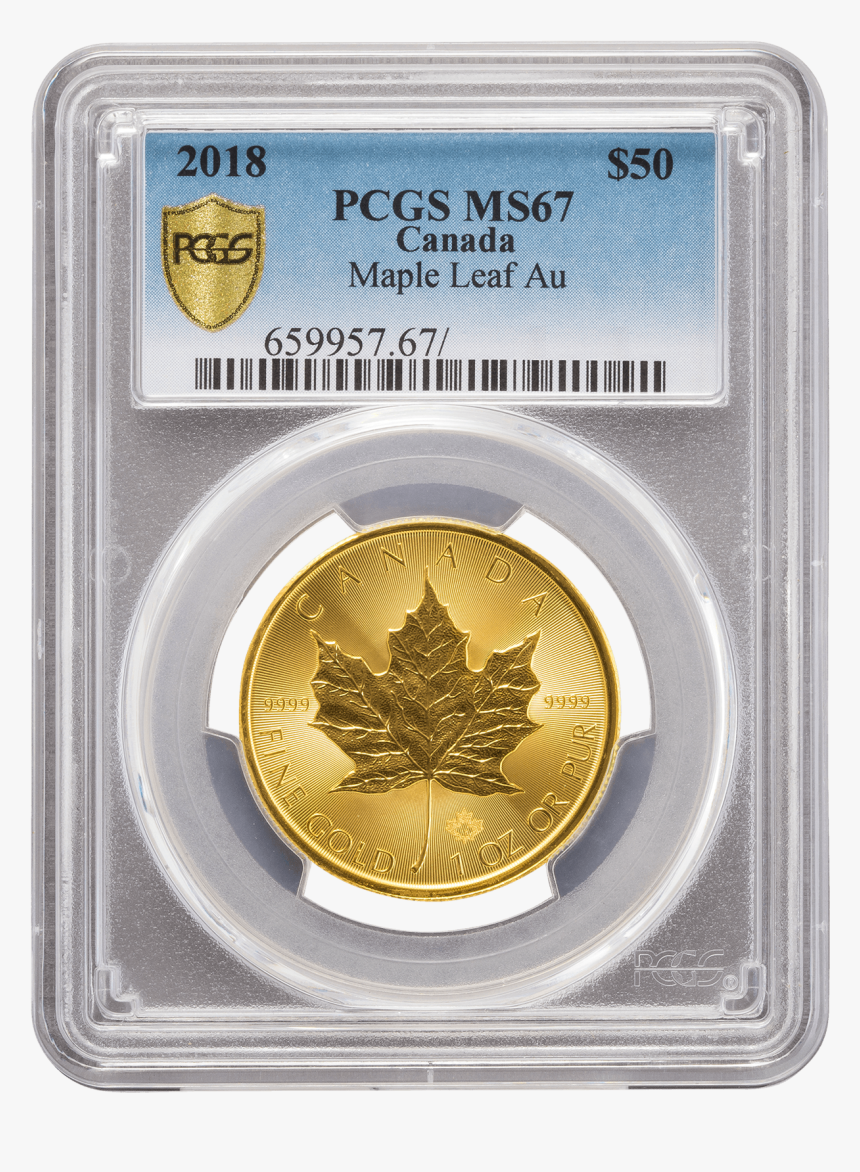 Pcgs 2018 1oz Gold Canadian Maple Leaf Ms67 - 2/28 Peace Park, HD Png Download, Free Download