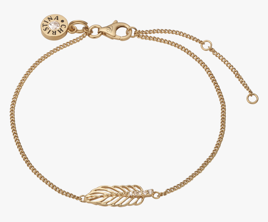 Feather, Gold Plated Bracelet With 6 Topazes - Bracelet, HD Png Download, Free Download