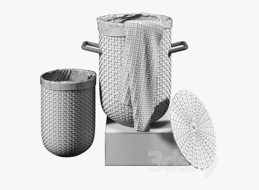 Round Wicker Laundry Baskets - Mesh, HD Png Download, Free Download