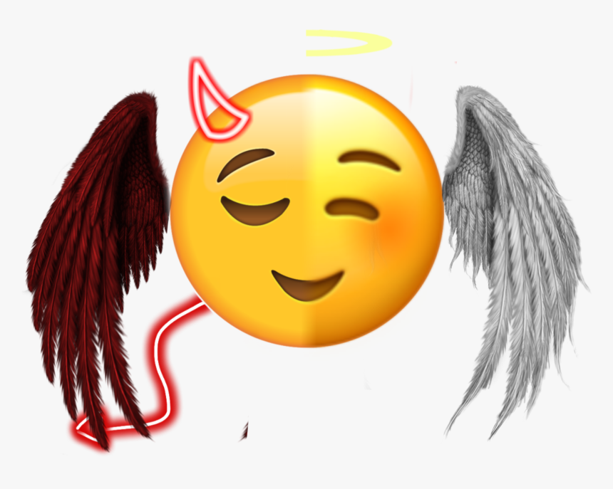 #emojiiphone #angedemon #ange #demon #emoji #iphone - Alas De Angel Png, Transparent Png, Free Download