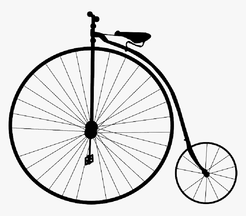 Old, Silhouette, Cartoon, Bikes, Transportation, Cycle - Penny Farthing Png, Transparent Png, Free Download