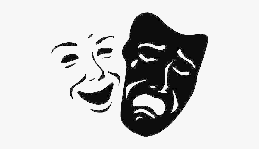 Drama Mask Theatre Png Photo - Theatre Masks Black And White, Transparent Png, Free Download