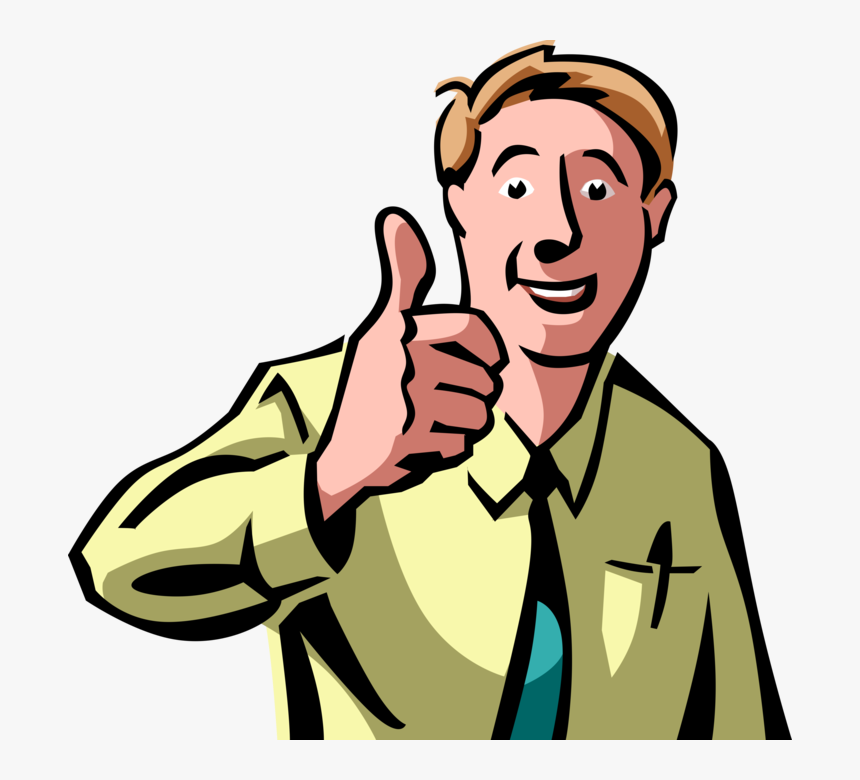 Jpg Free Entrepreneur Gives Vector Image Clipart , - Man Thumbs Up Clipart, HD Png Download, Free Download