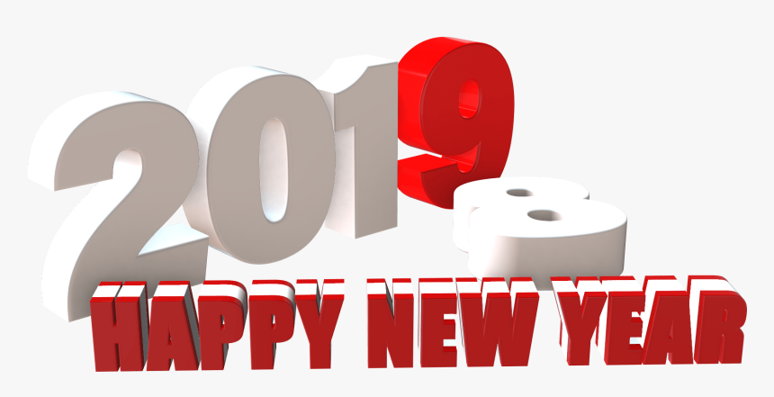 New Year 2019 3d Png Free - Graphic Design, Transparent Png, Free Download