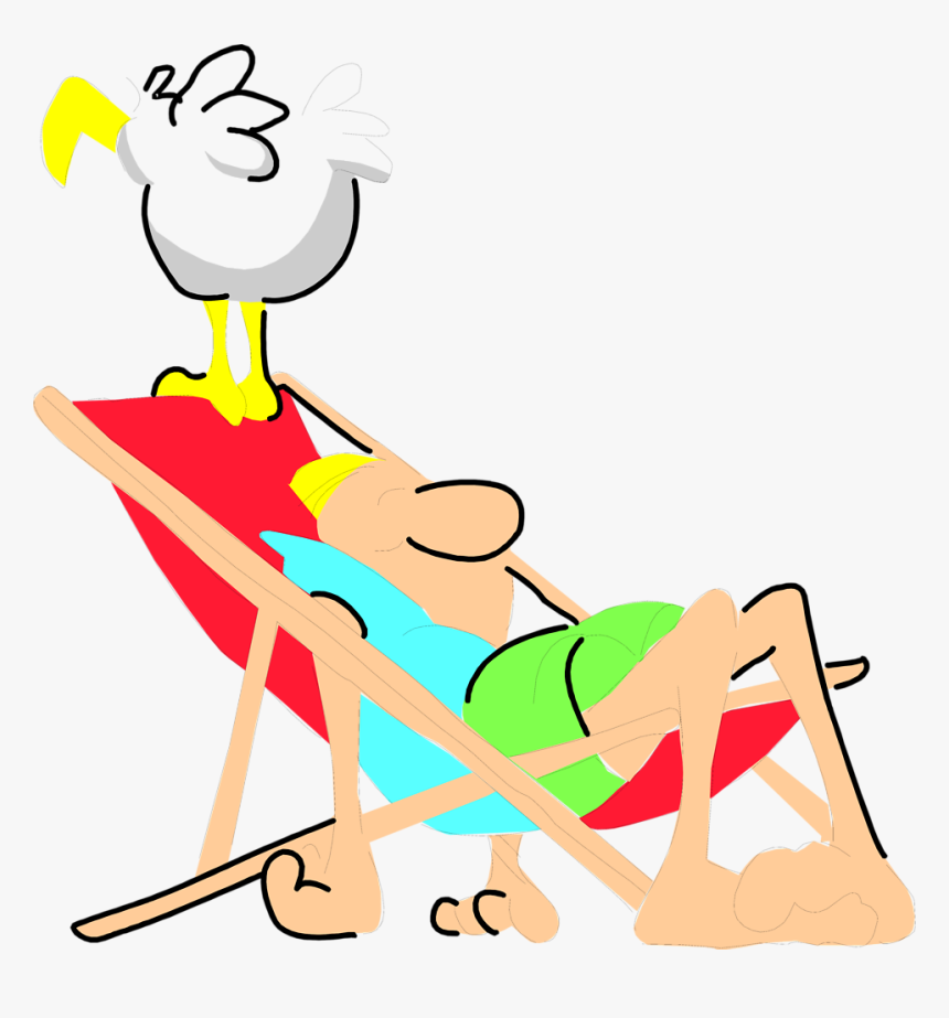 Man Beach - Cartoon Sleeping On The Beach, HD Png Download, Free Download