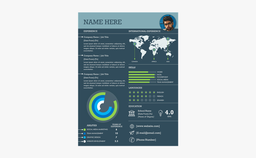 Infographic Resume Template Word Free Download, HD Png Download, Free Download