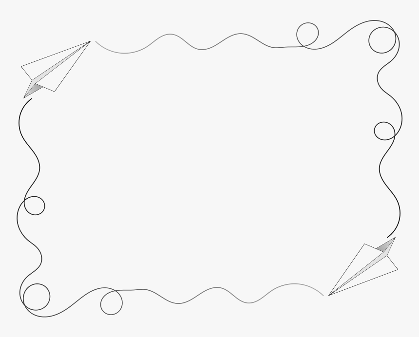Paper Airplane Border - Paper Airplane Page Border, HD Png Download, Free Download