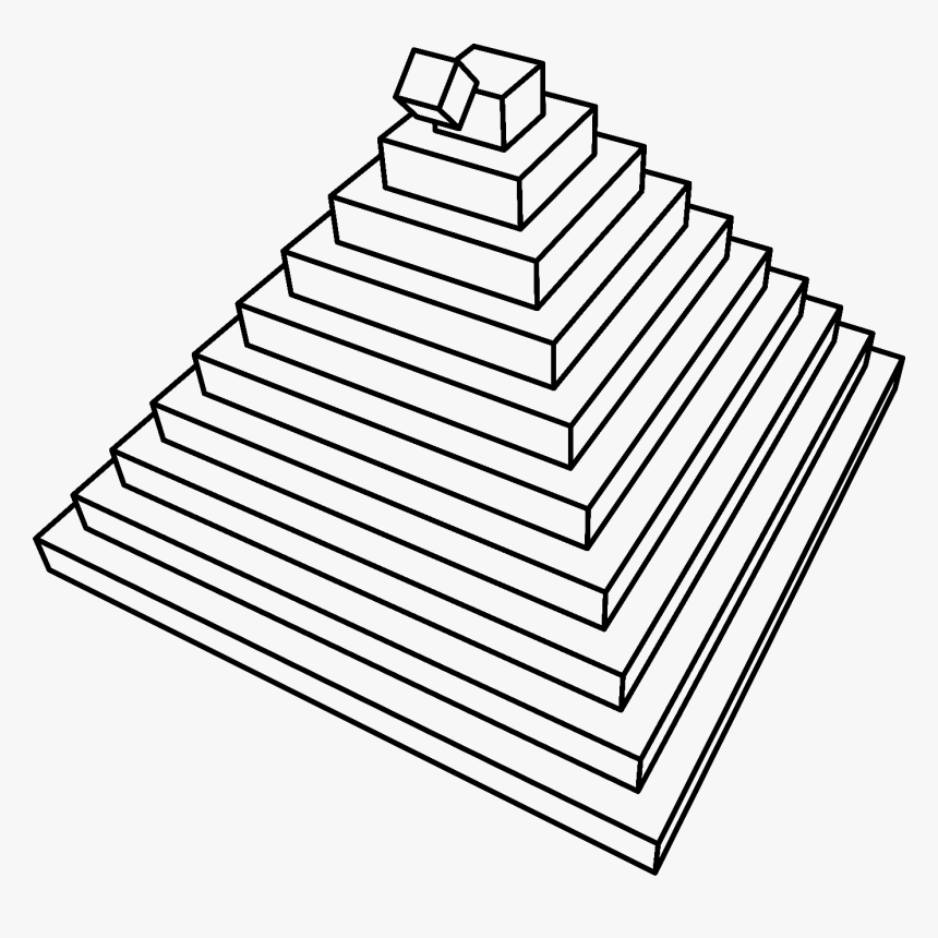 3d Cube Rolling Down A Pyramid [animation] Clip Arts - 3 Pyramid Black White, HD Png Download, Free Download