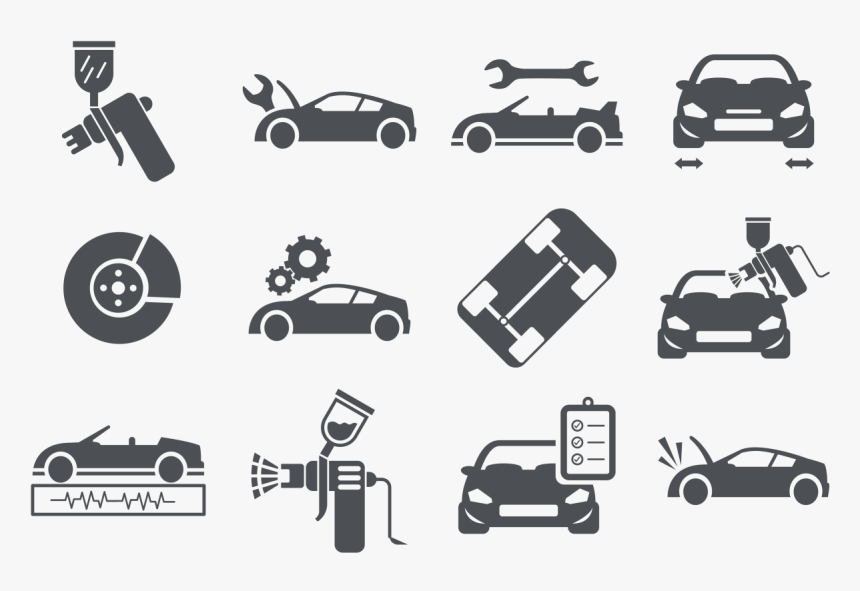 Auto Body Icons Vector - Auto Body Repair Icon, HD Png Download, Free Download