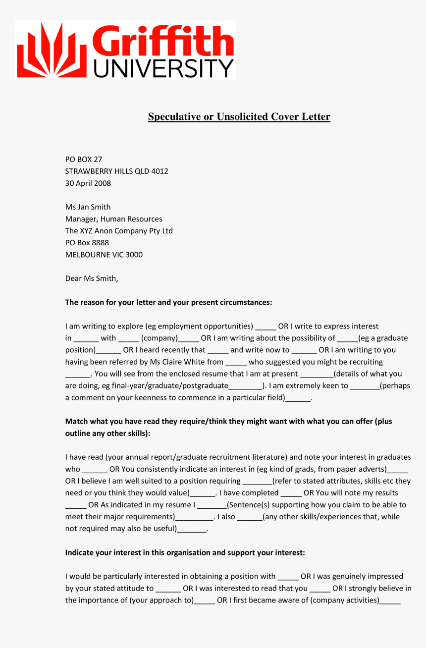 Transparent Letter Box Png - Griffith University Cover Letter, Png Download, Free Download