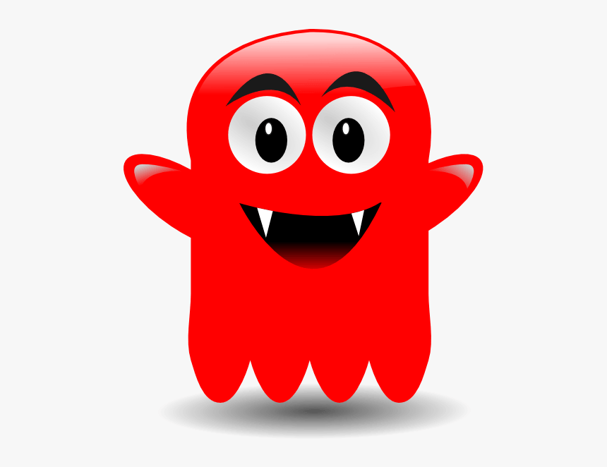 Red Glossy Ghost Clip Art At Clker - Red Ghost Clip Art, HD Png Download, Free Download