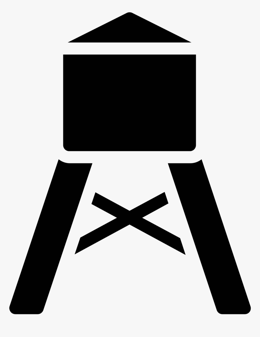 This Is A Drawing Of A Water Tower With A - Water Storage Icon, HD Png Download, Free Download