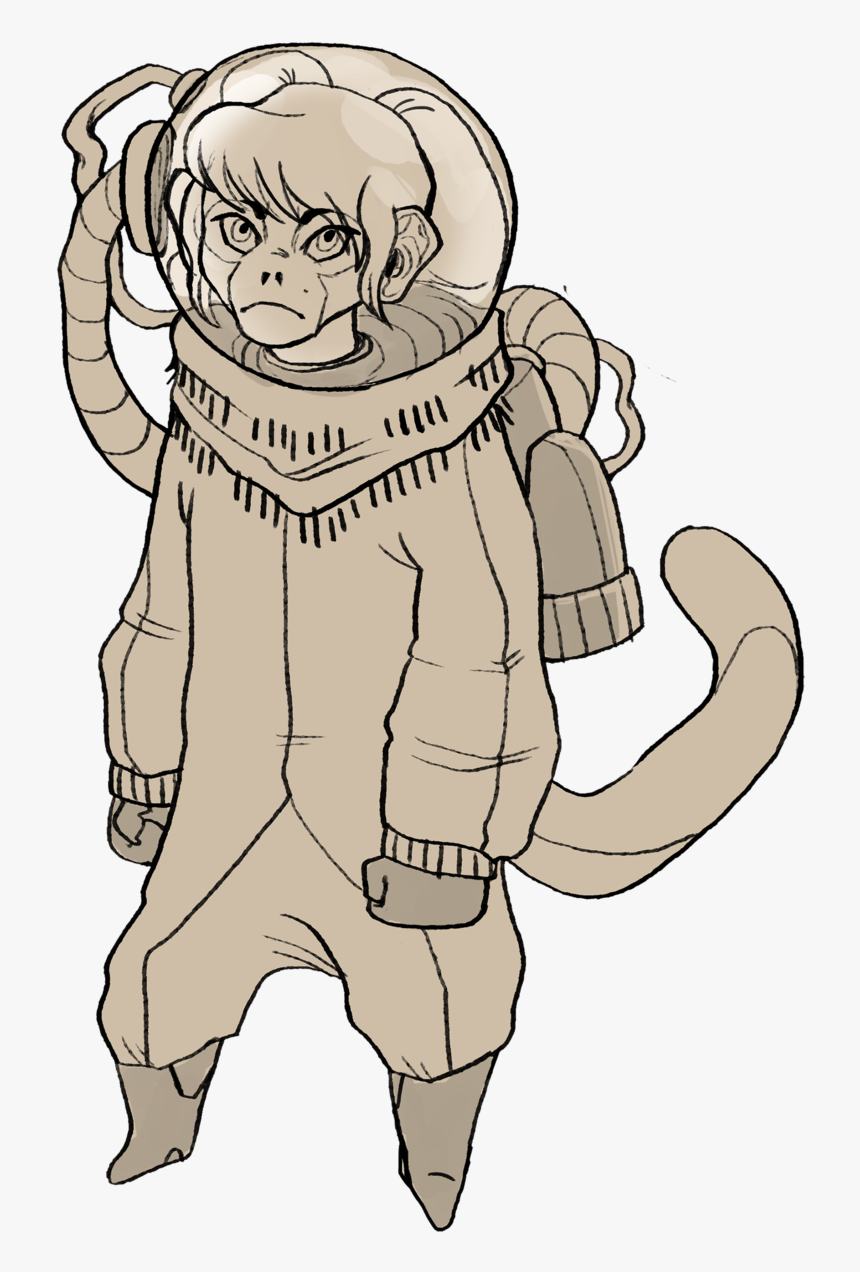 Monkey Full Outfit For Portfolio - Sketch, HD Png Download, Free Download