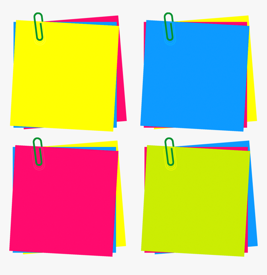 Post It Paper Sticker - Color Sticky Note Png, Transparent Png, Free Download