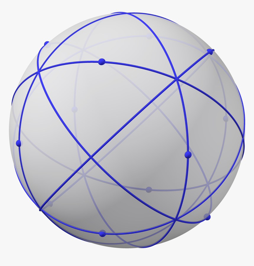 Spherical Polyhedron With Great Circles, 8 B - Great Circle Polyhedron, HD Png Download, Free Download