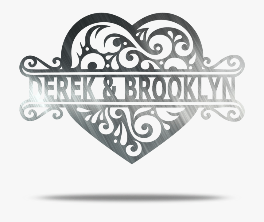 Love Heart Customizable Steel Monogram - Monogram Border, HD Png Download, Free Download