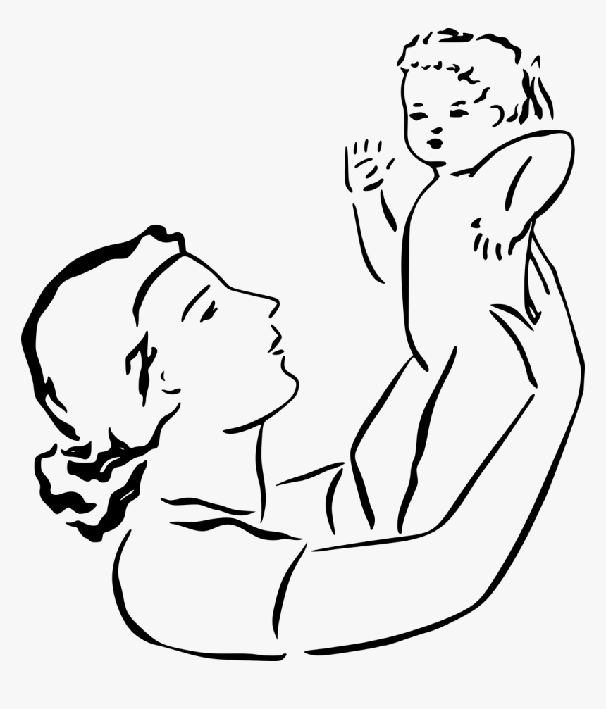 Mom And Baby Drawing, HD Png Download, Free Download