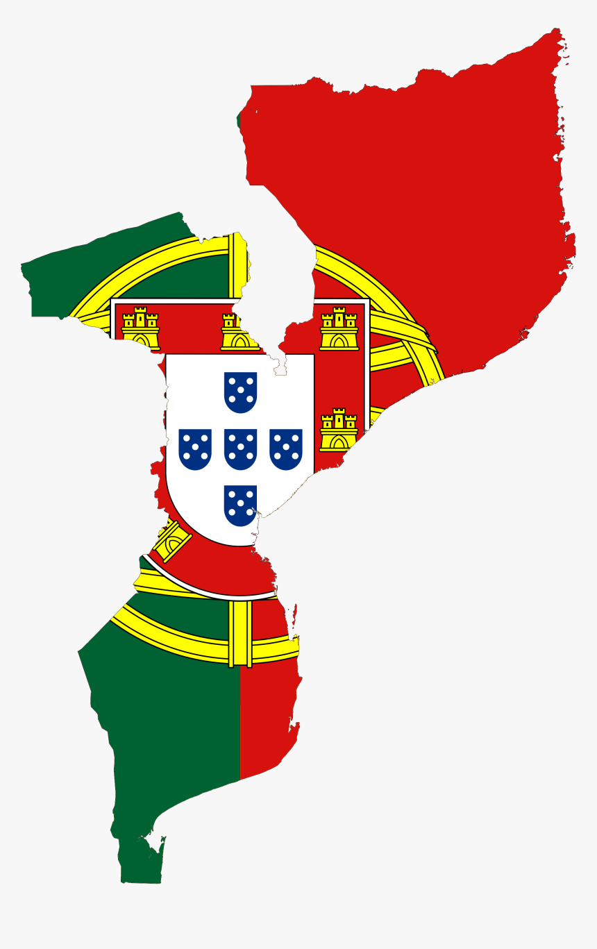 Portuguese Mozambique Flag Map , Png Download - Portugal Flag, Transparent Png, Free Download