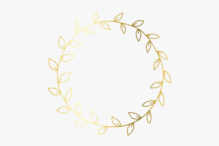 #frame #gold #leaves #pictureframe #circle #round - Circle, HD Png Download, Free Download