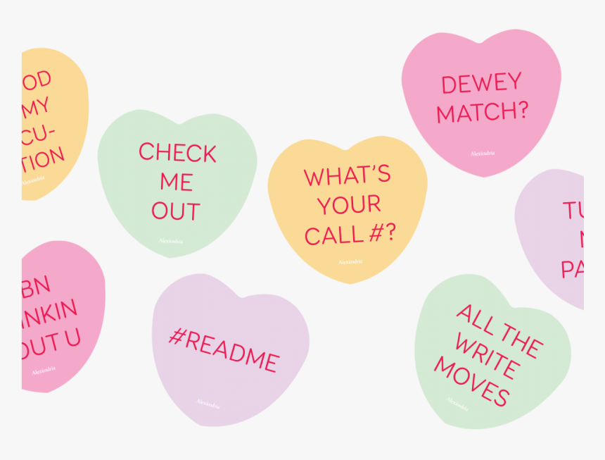 Decorate With Library-themed Candy Hearts - Library Themed Conversation Hearts, HD Png Download, Free Download