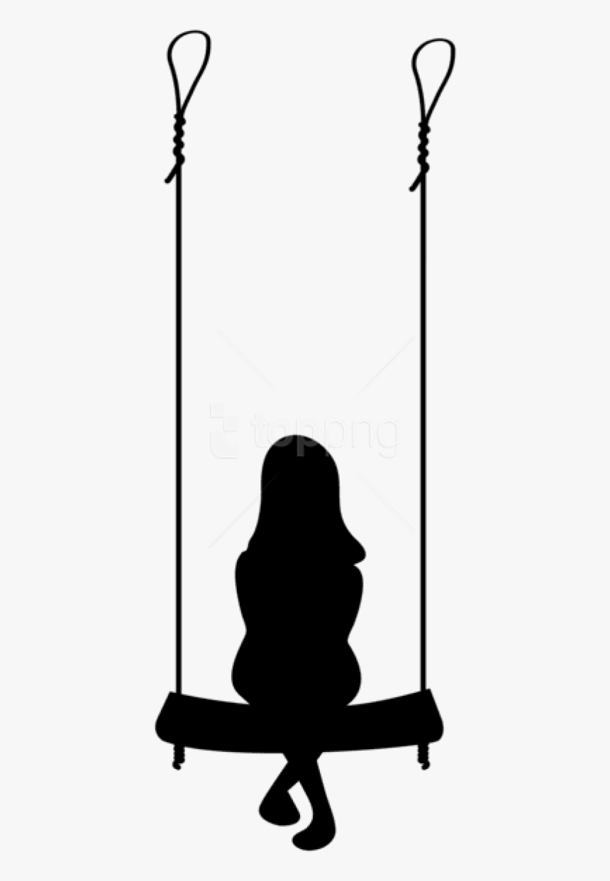 Free Png Girl On Swing Silhouette Png - Girl On Swing Silhouette, Transparent Png, Free Download