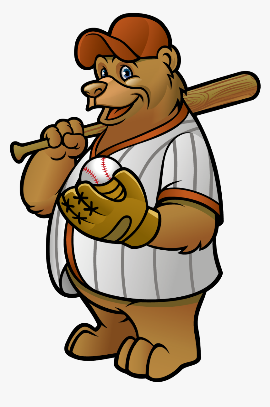 Bear Cub At Getdrawings - Cartoon Bear With Baseball, HD Png Download, Free Download