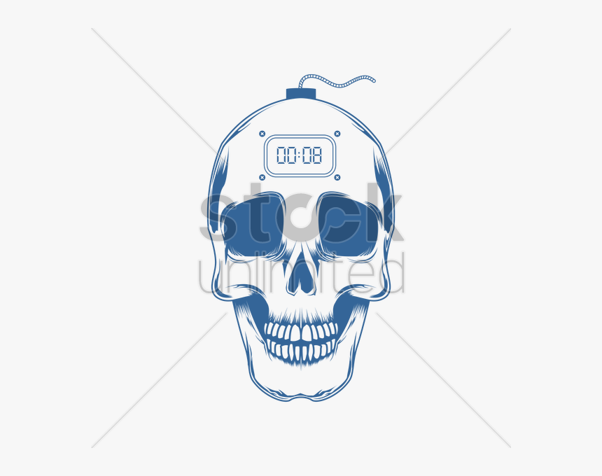 Download Skull Drawing With Horns Clipart Skull Clip - Skeleton Head Drawing Easy, HD Png Download, Free Download