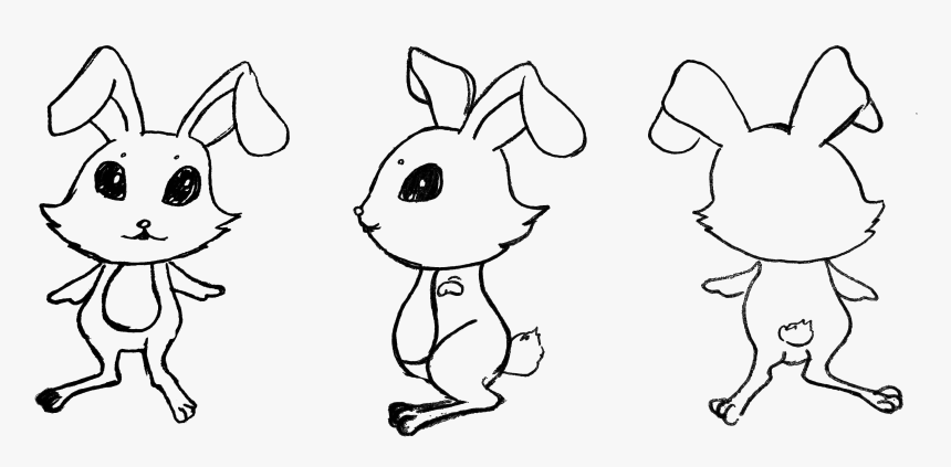 Rabbit Hare Clip Art - Rabbit Front Side, HD Png Download, Free Download