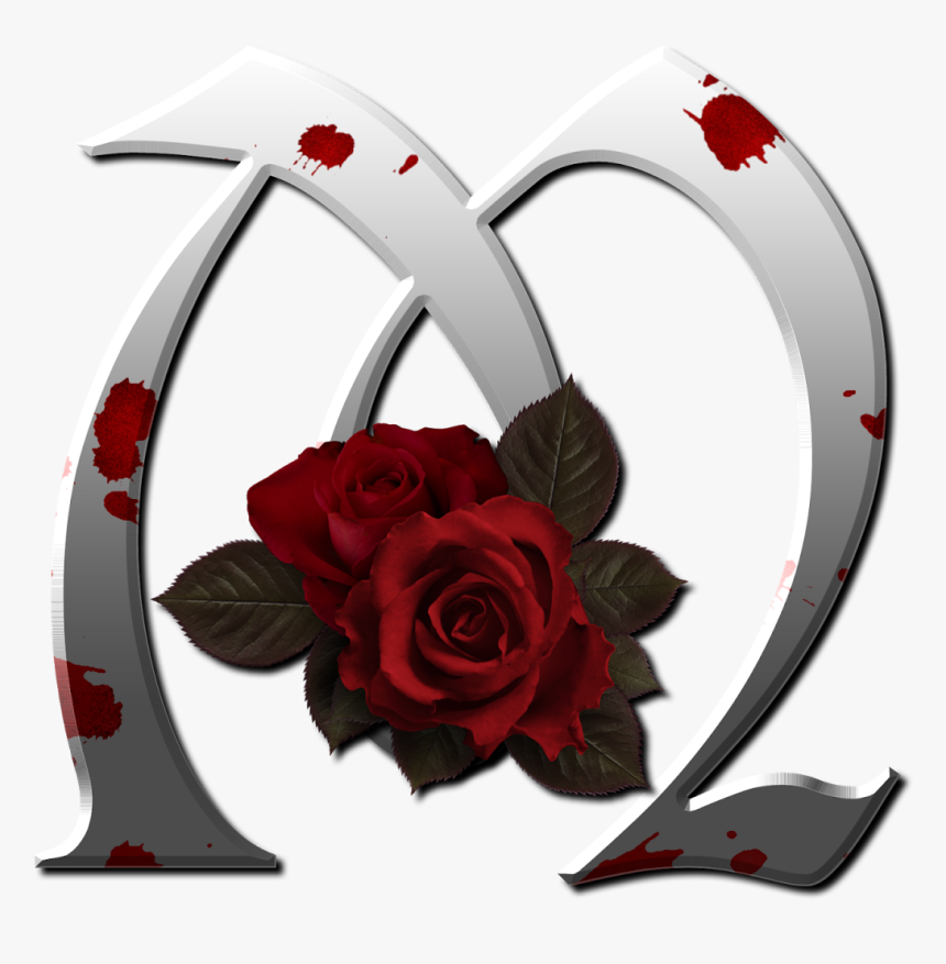 , Png Download - Gothic Letter M With Rose, Transparent Png, Free Download