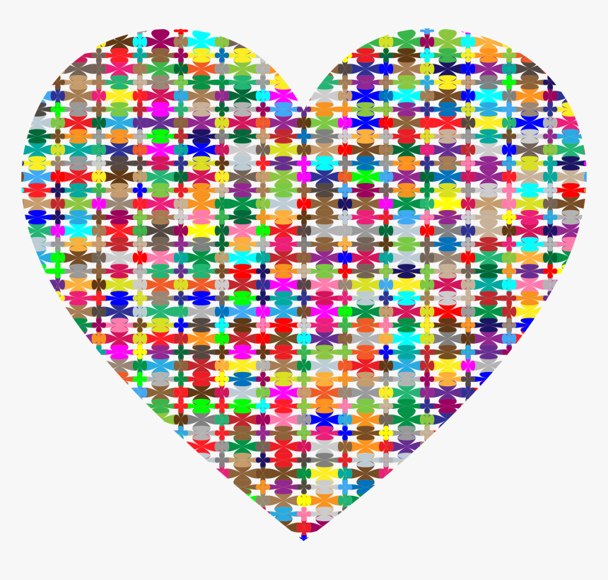 Colorful Pattern Heart Clip Arts - Mosaic Art Free Clipart, HD Png Download, Free Download