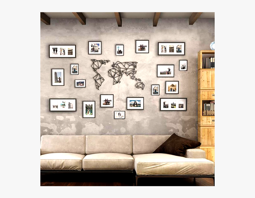 Photo Wire Grid Wall Decor Metal Wall Decorations For - Wall World Map Travel, HD Png Download, Free Download