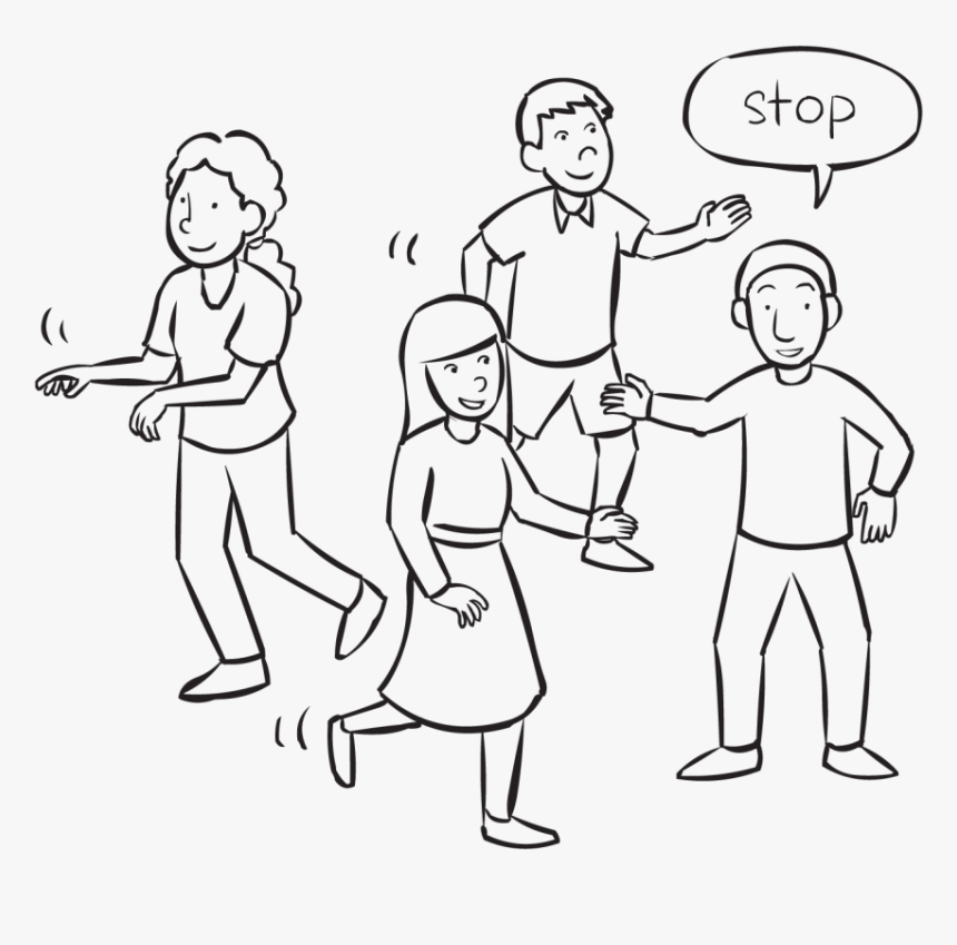 People Moving About An Area As Part Of Fun Energiser - Line Art, HD Png Download, Free Download
