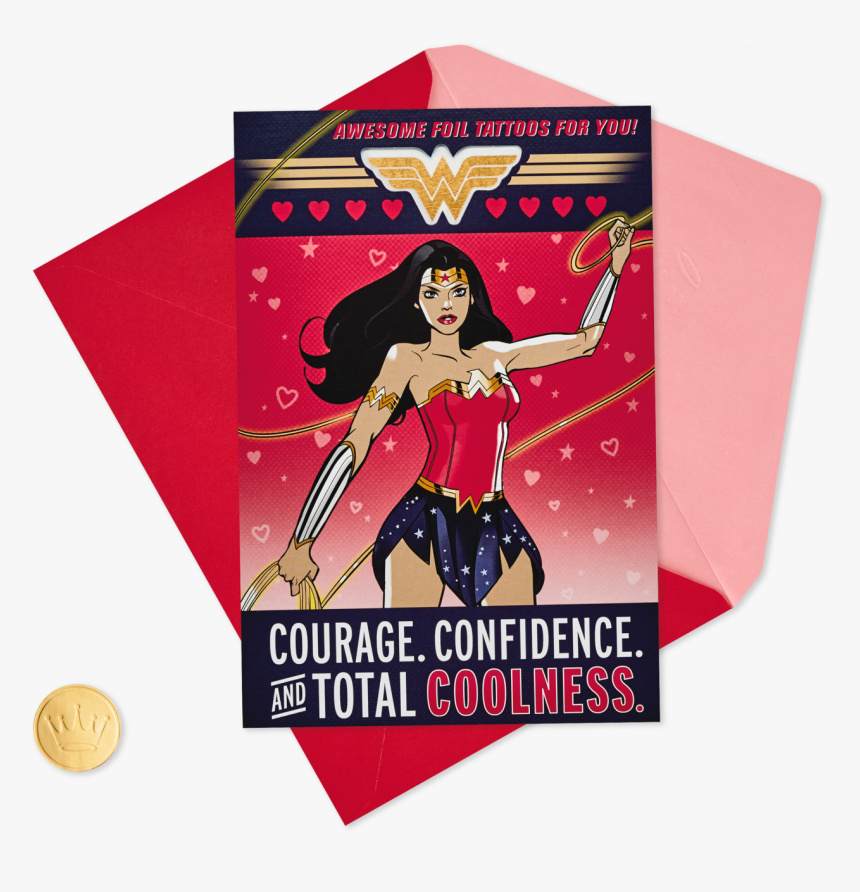 Dc Comics™ Wonder Woman™ Valentine"s Day Card With - Wonder Woman Valentine's Day, HD Png Download, Free Download