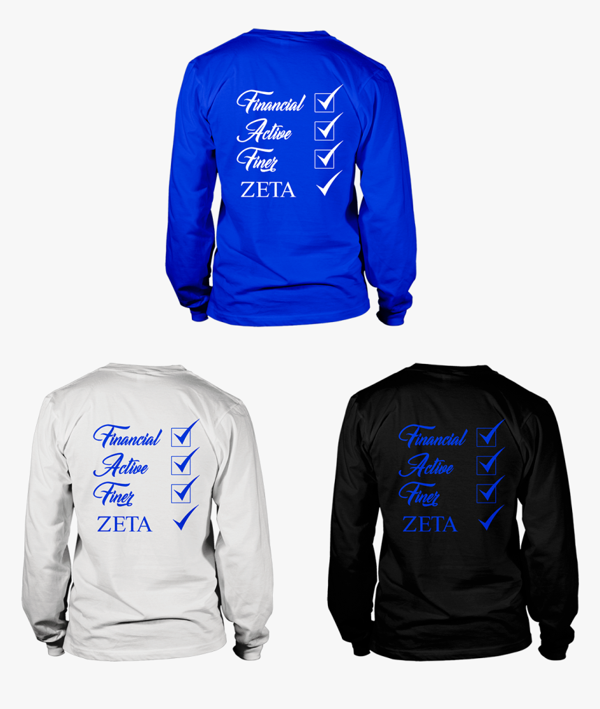 Zeta Phi Beta Bling Long Sleeve Finer Z Hair Design - T-shirt, HD Png Download, Free Download