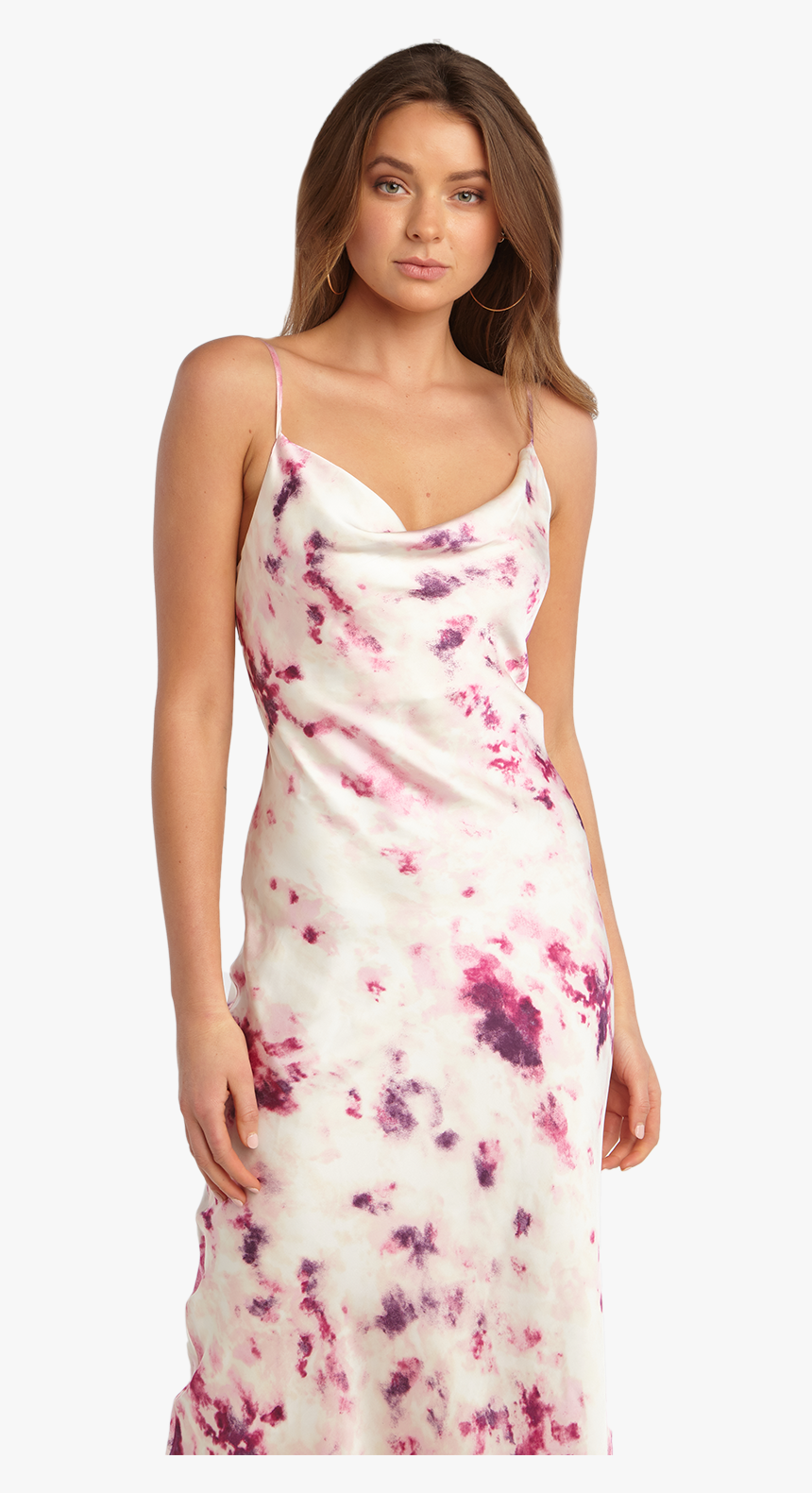 Tie Dye Slip Dress In Colour Bright Violet - Bardot Tie Dye Slip Dress, HD Png Download, Free Download